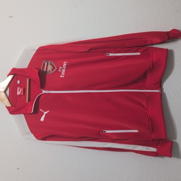 Arsenal FC Zip Up Lightweight Jacket Mens Size Medium Puma Classic Red Arsenal - Picture 5 of 17